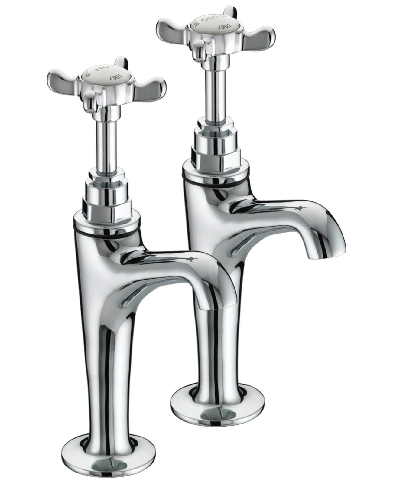 Bristan 1901 High Neck Pair Of Pillar Taps N HNK C