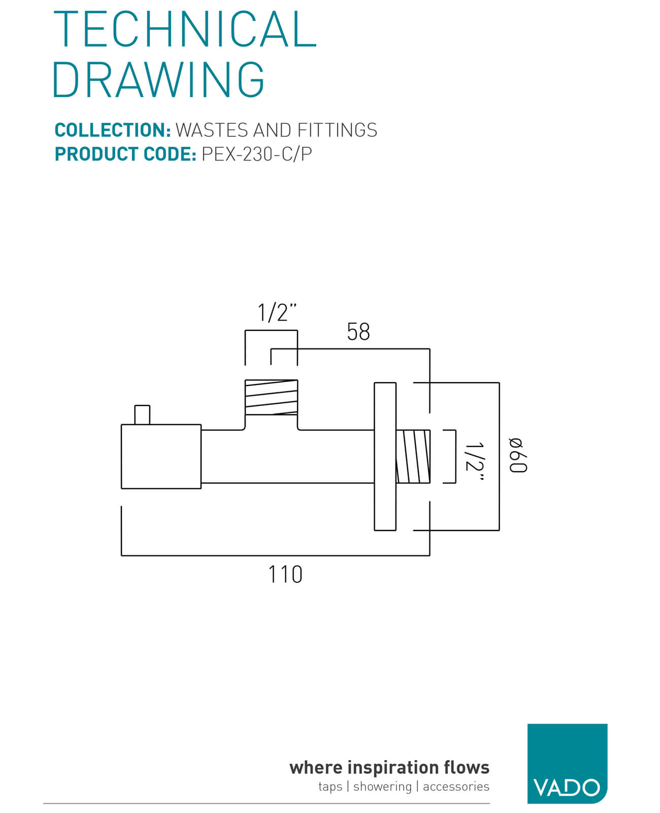 Vado Contemporary Angle Valve 1 2 Inch Pex 230 C P
