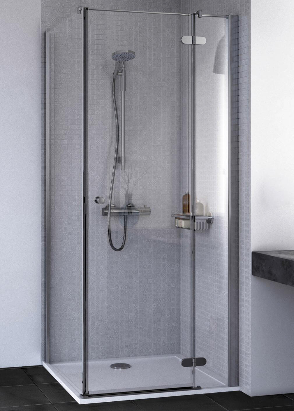 Aqualux ID Match Round 1000 x 1000mm Hinge Door With Side Panel 1192239