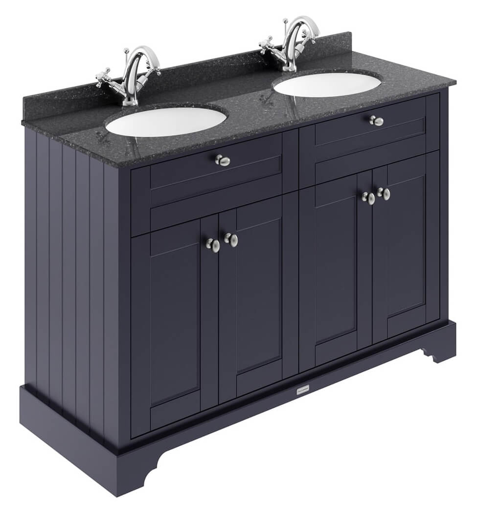 Floor Standing Unit And Double Basin, Double Sink Vanity Unit With Toilet