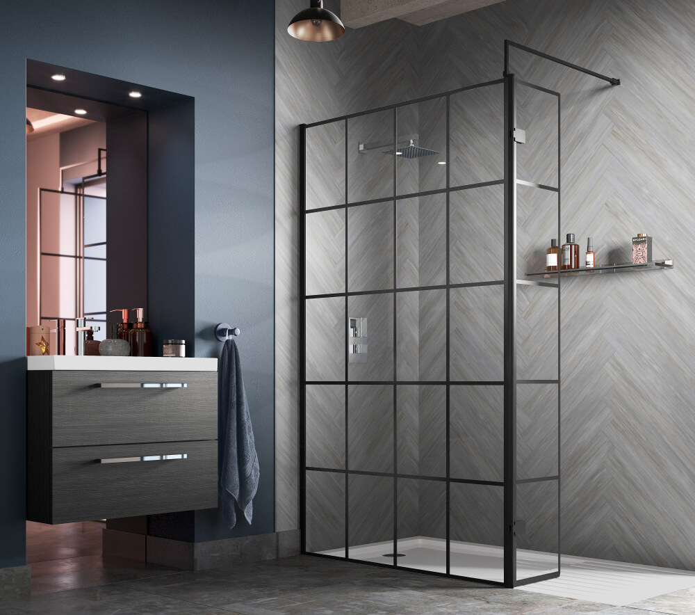 Perfect 760 x 1950mm Walk in Shower Enclosure Wet Room Screen Glass Cubicle Door with Bar 