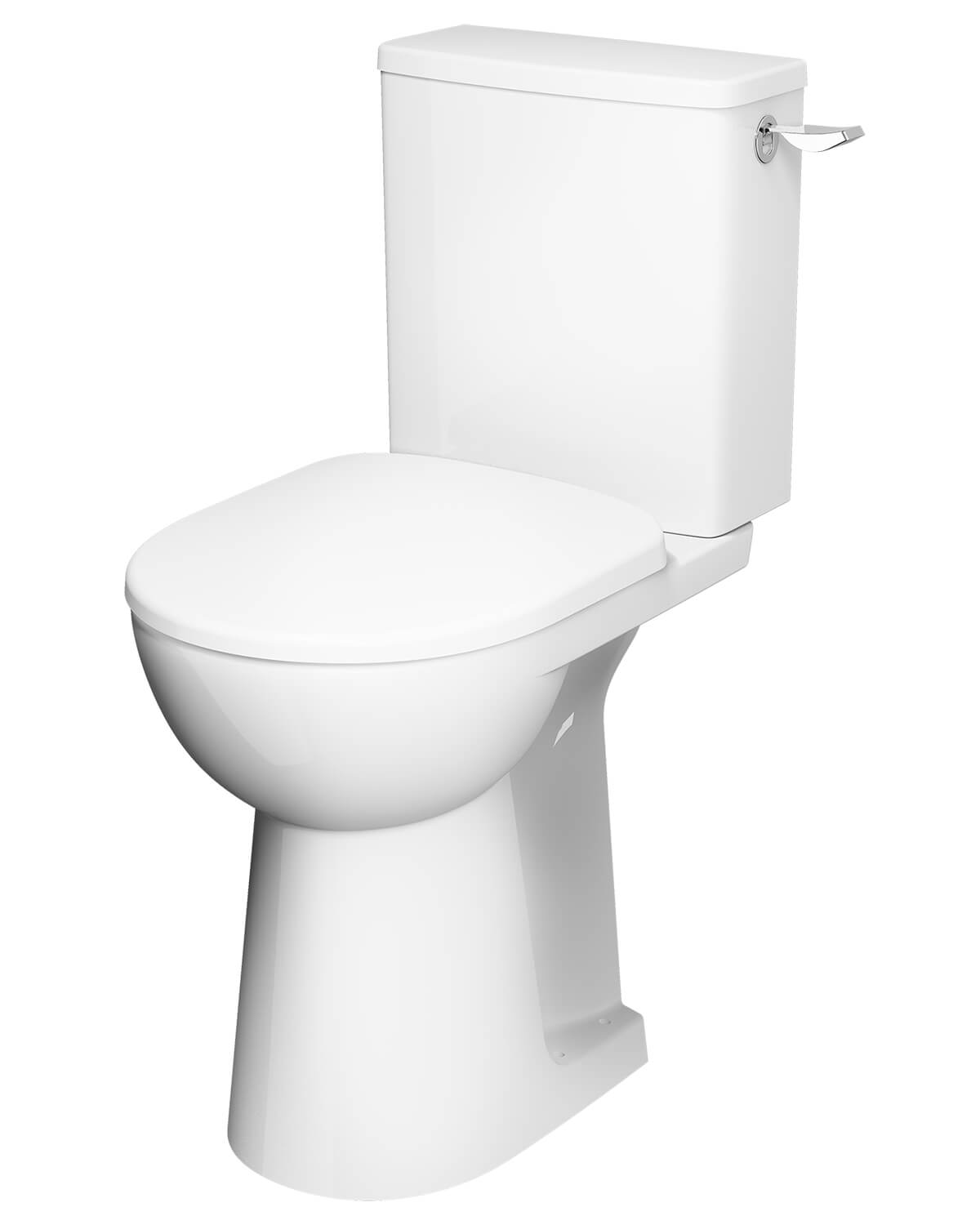 Twyford E100 Square Close Coupled Raised Height Toilet 670mm Pan With ...