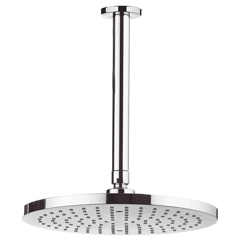 Crosswater Fusion 250mm Round Fixed Shower Head with 200mm Ceiling Arm