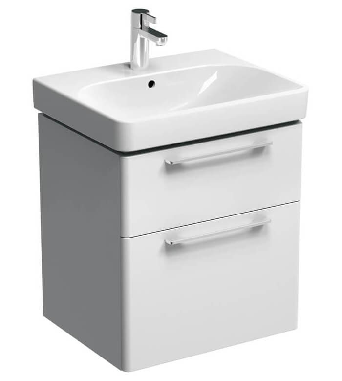 Geberit Smyle 570mm Wide Two Drawers Unit With One Taphole Washbasin ...