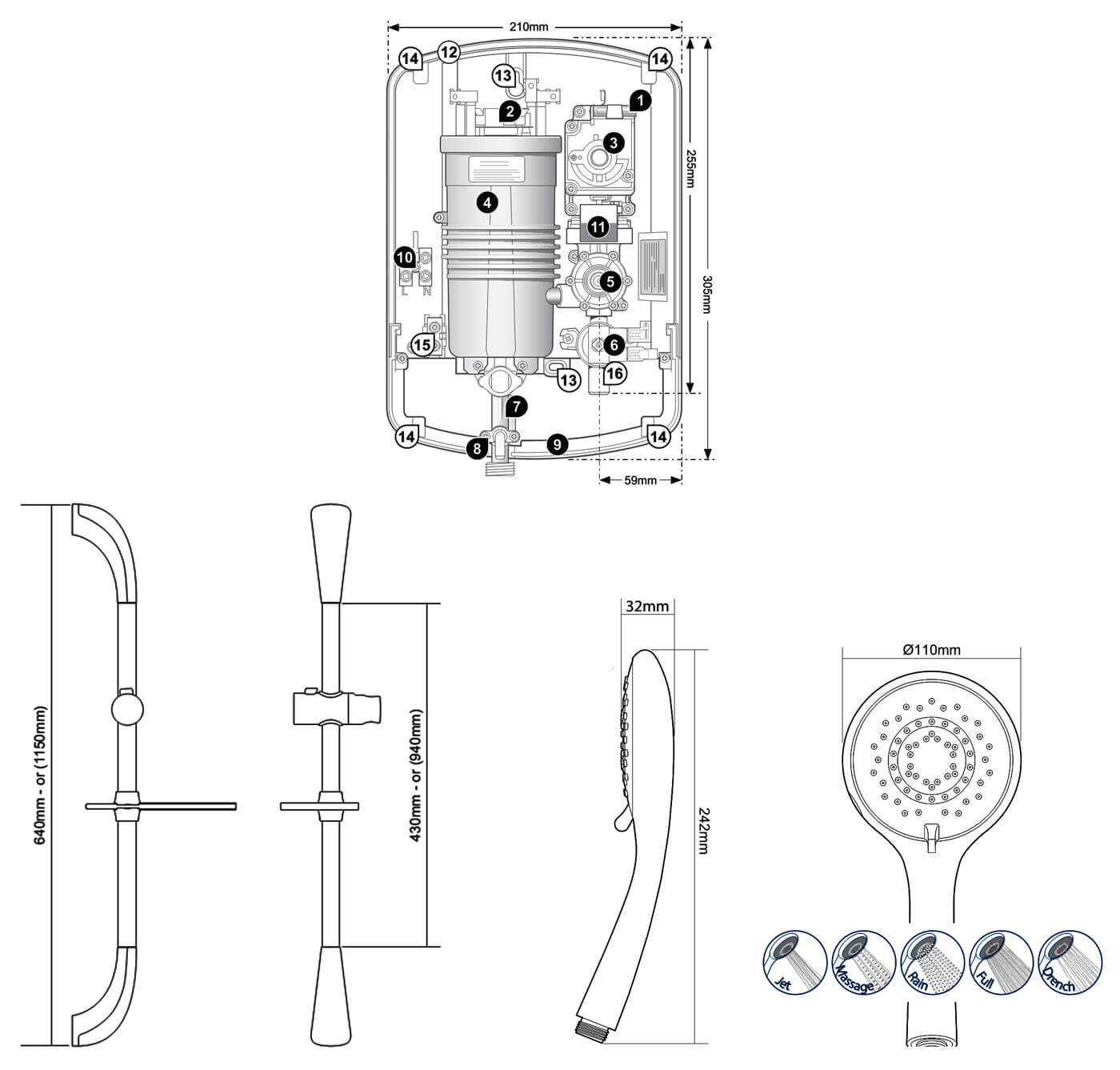 Triton Alicante 8 5kw White And Chrome Electric Shower Spalco8wc