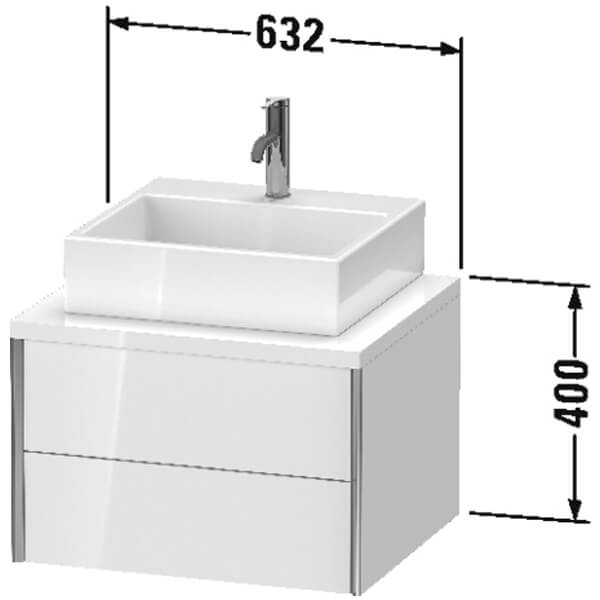 Duravit Xviu 2 Drawers Wall Mounted Vanity Unit With Console Compact
