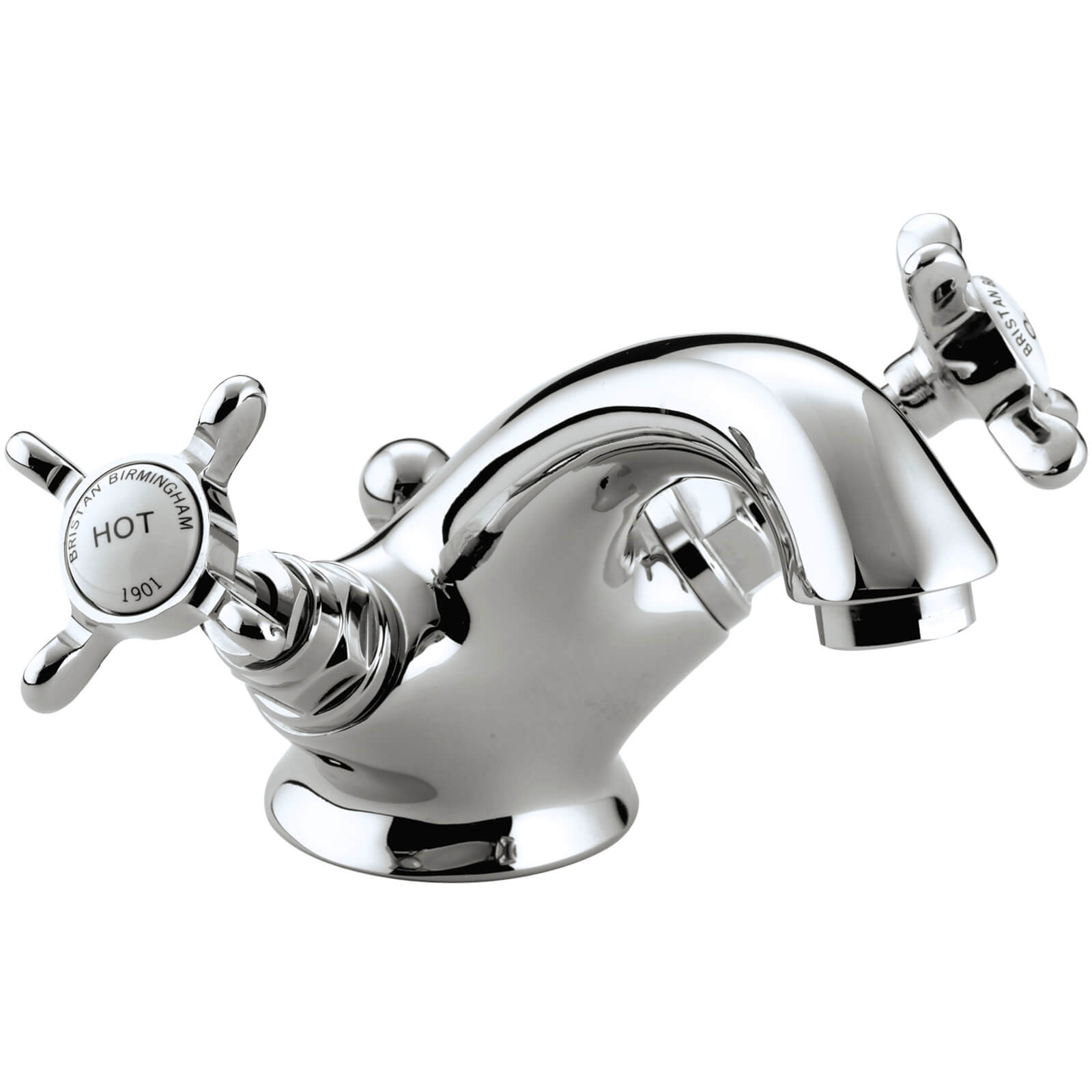 Bristan 1901 Traditional Basin Mixer Tap With Pop Up Waste N Bas C Cd