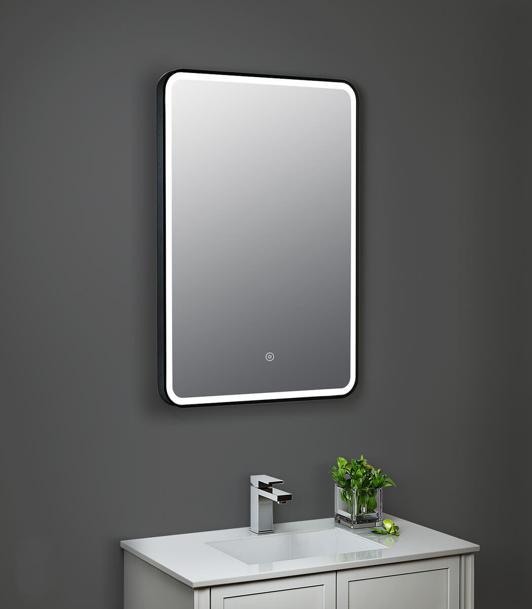 led black bathroom mirror