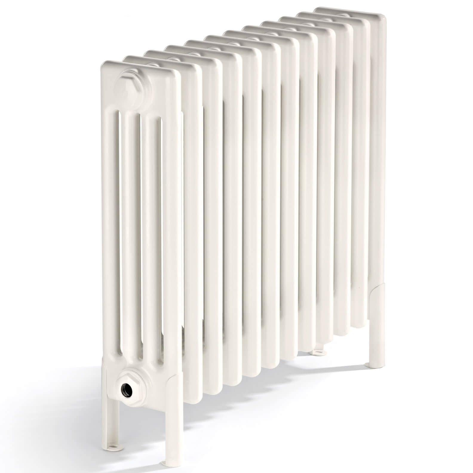 Bisque Classic Floor Standing 4 / 6 Column Radiator With Feet