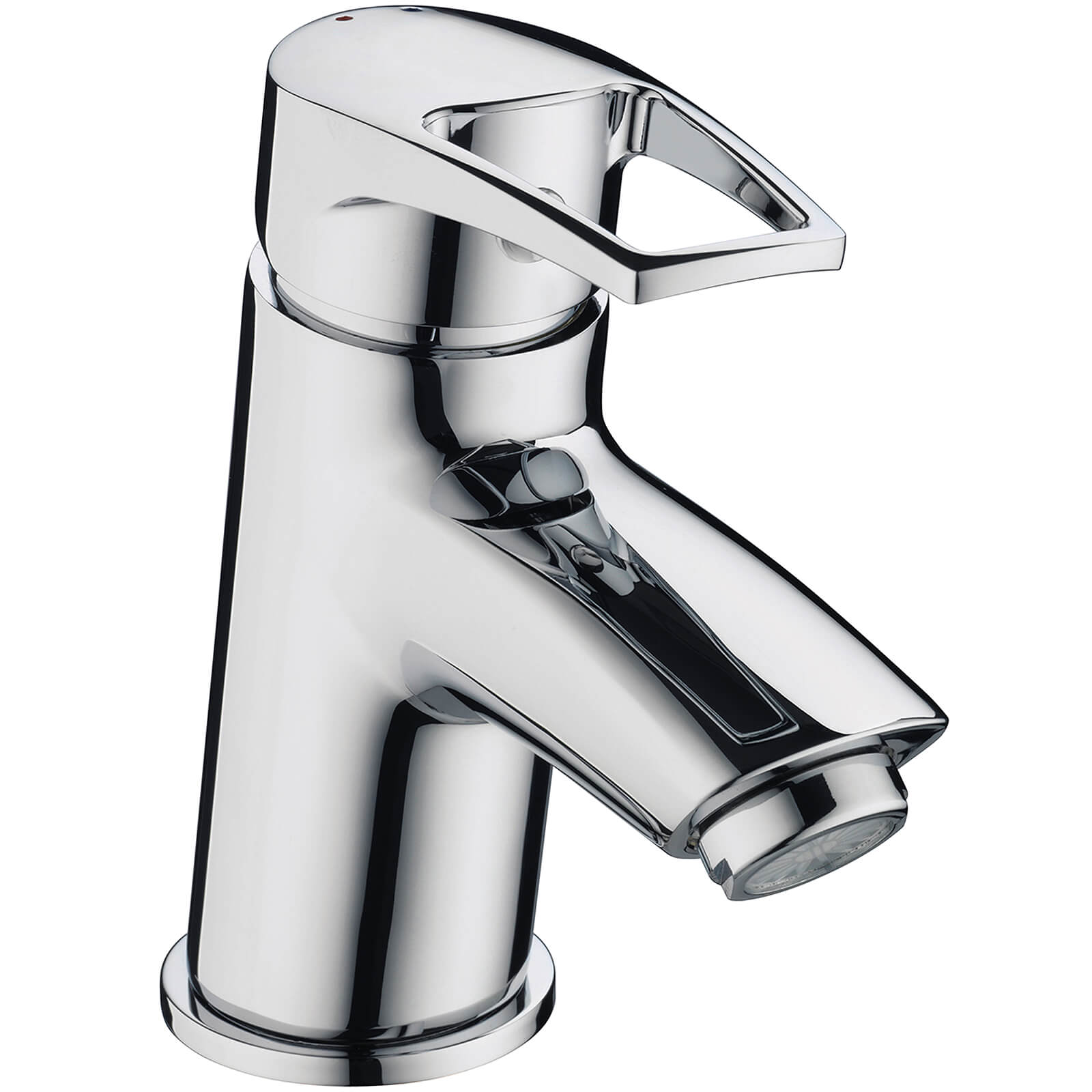 Bristan Smile Modern Basin Taps Hot & Cold Chrome Twin Pair Round Single Lever 