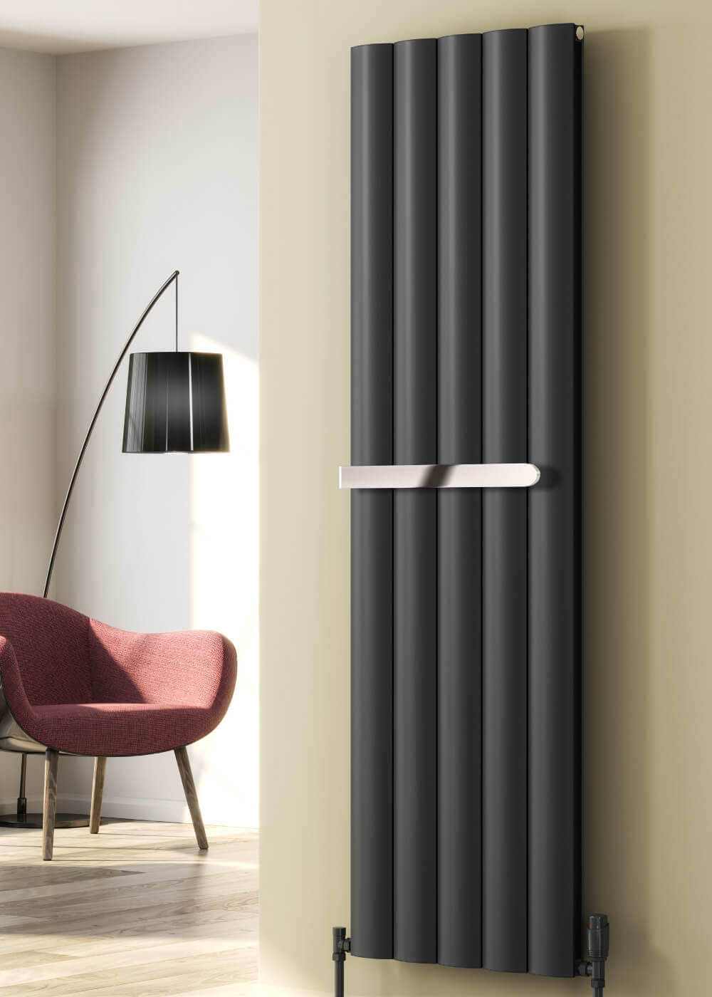 Reina Belva 1800mm High Double Panel Aluminium Vertical Radiator A