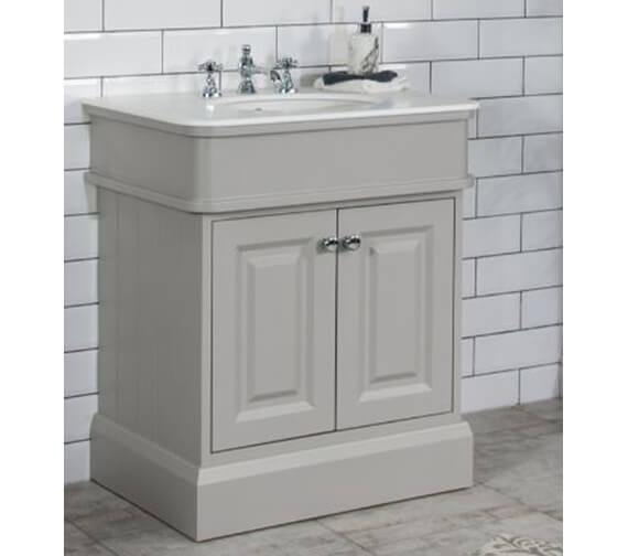 Silverdale Victorian 750mm Wide Cabinet Pale Grey And 3th Undermount Basin - Wide Bathroom Basin Cabinet