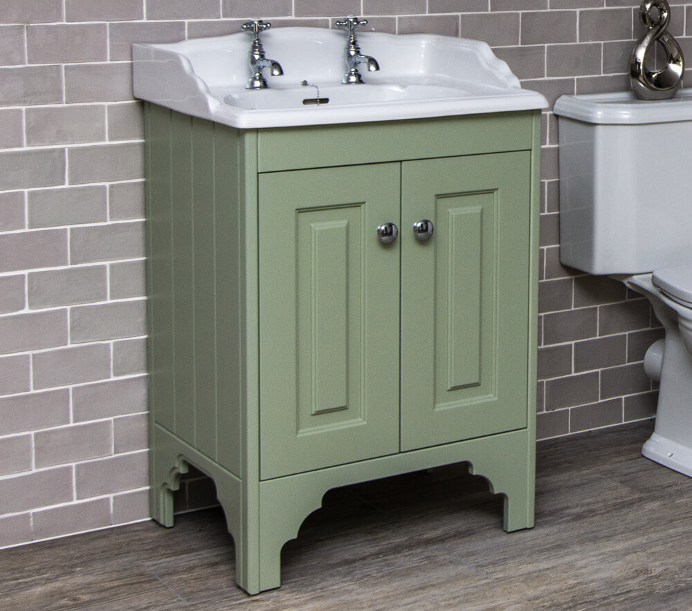 Silverdale Victorian 635mm Painted Cabinet With Basin Vicnorm6351thwhi