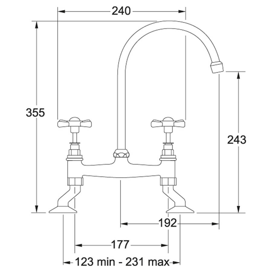 Franke Bridge Chrome Kitchen Sink Mixer Tap With Crosshead Handle 115 0049 960