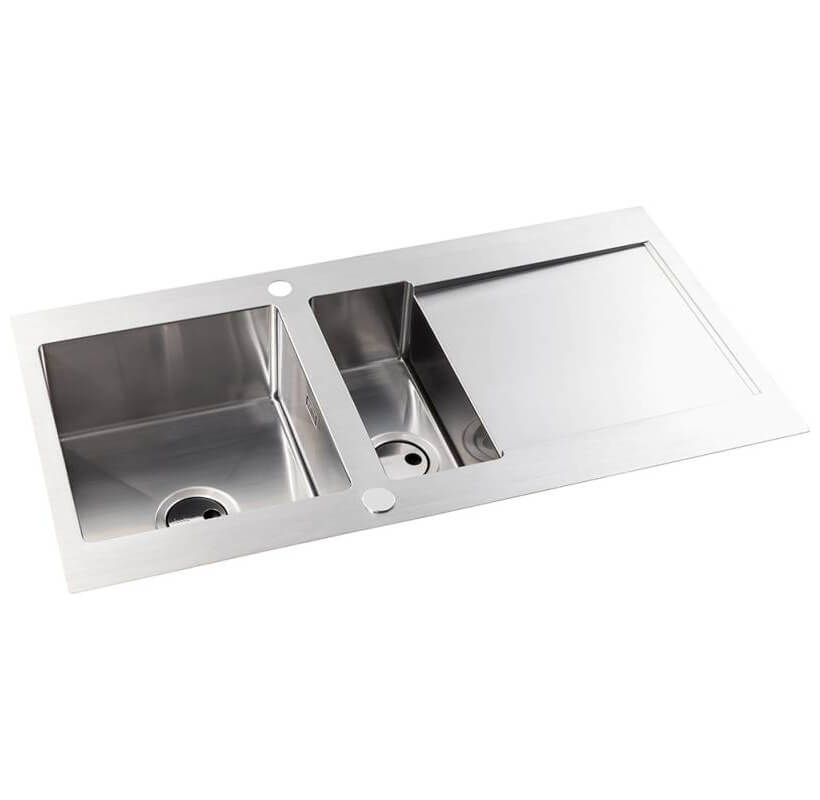 Abode Verve Stainless Steel 1.5 Reversible Kitchen Sink Bowl And Drainer