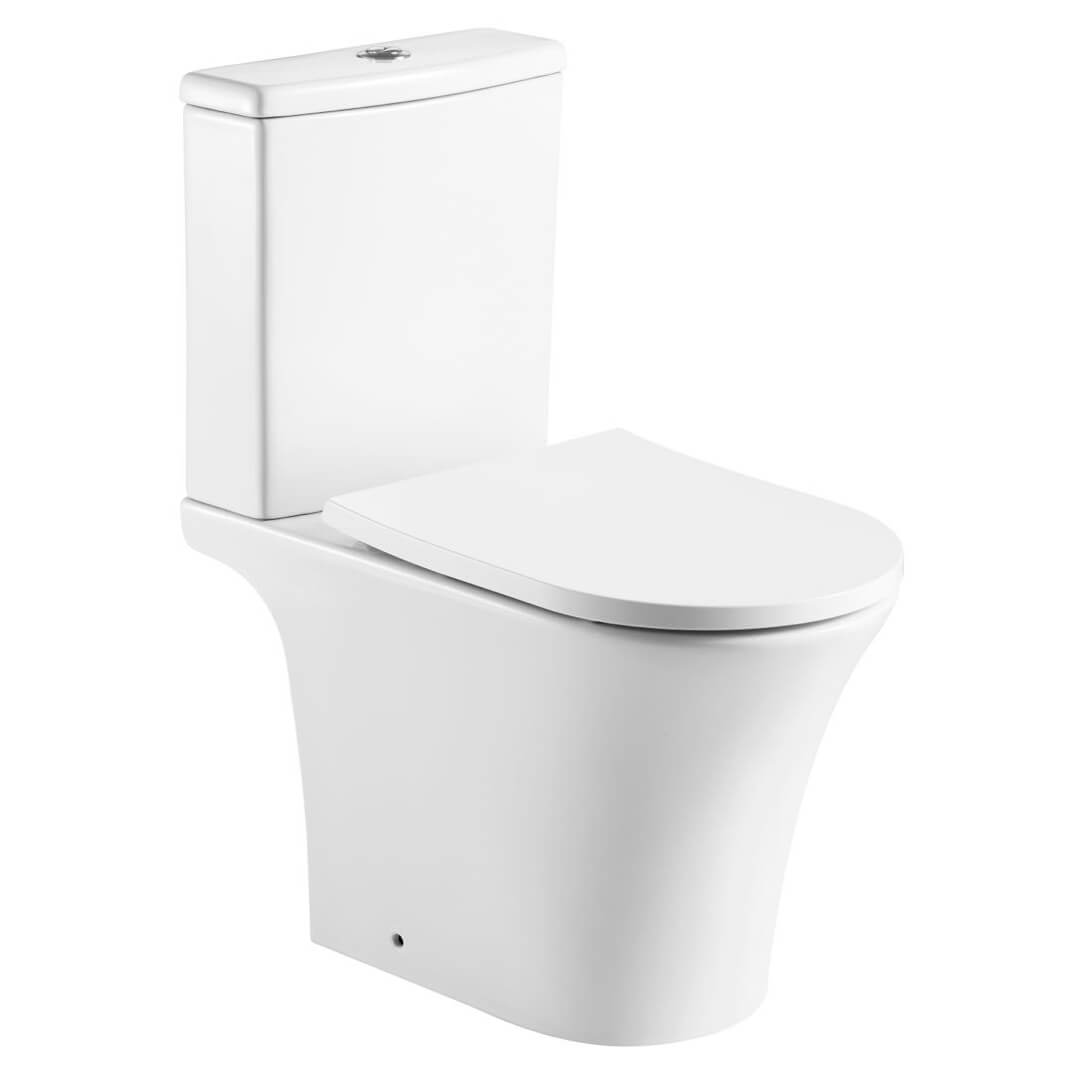 Kartell K-Vit Kameo Rimless Close Coupled White WC With Cistern And Seat