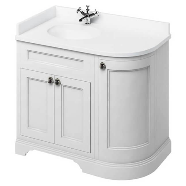 Burlington Freestanding 1000mm Left, Corner Vanity Cabinets For Bathroom