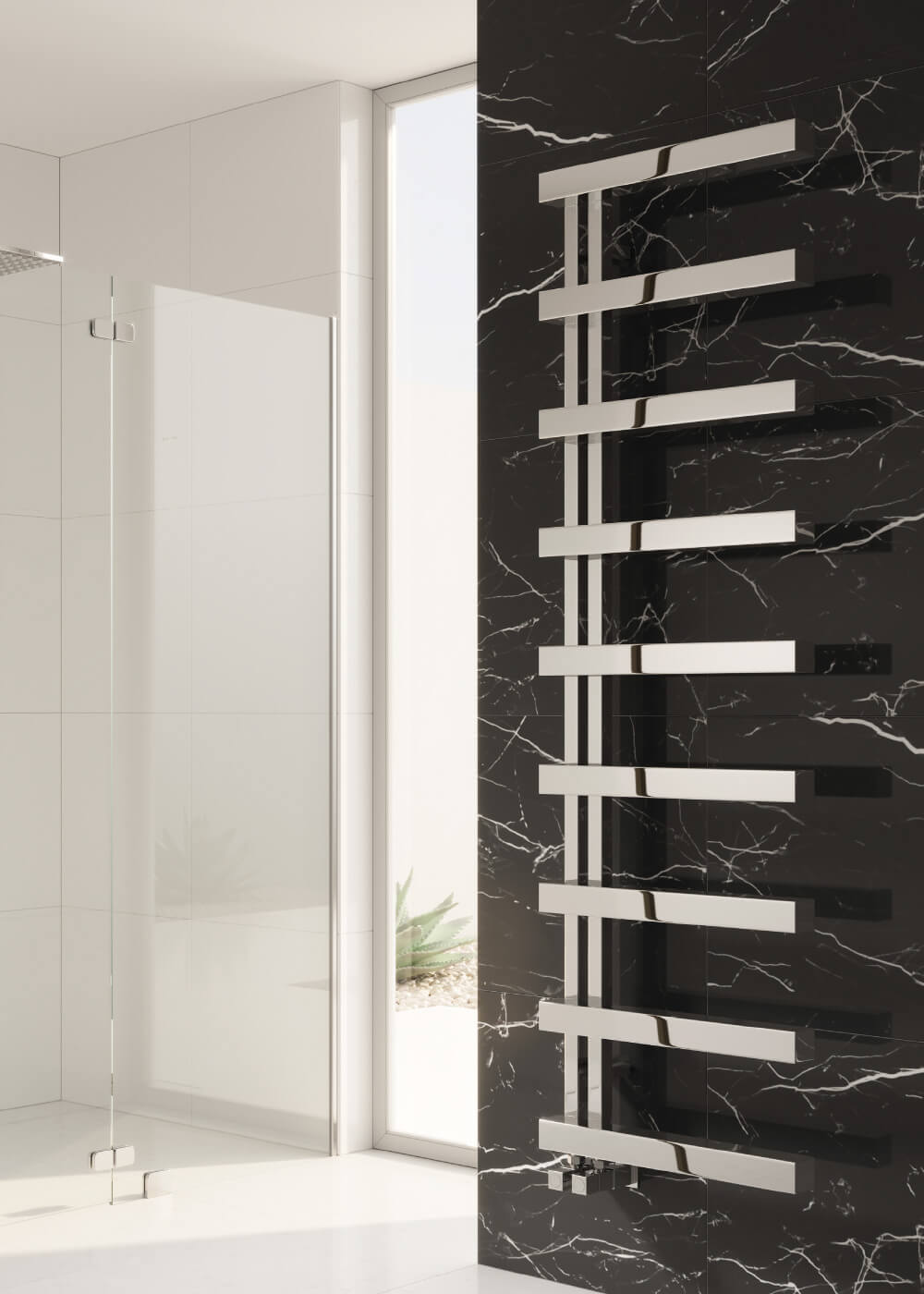 Reina Piazza 500mm Wide Designer Polished Stainless Steel Radiator ...