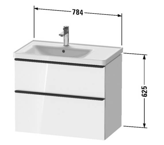 Duravit D-Neo Two Drawer Wall Mounted Vanity Unit For D-Neo Basin