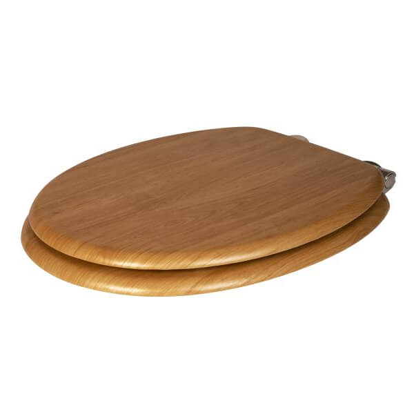 Croydex Flexi-Fix Hartley Soft Close Oak Toilet Seat