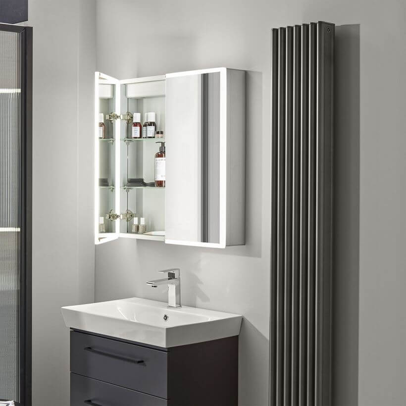 Roper Rhodes Presence 500mm Wide Single Door Mirror Cabinet Psc050 - 500mm Wide Bathroom Cabinet