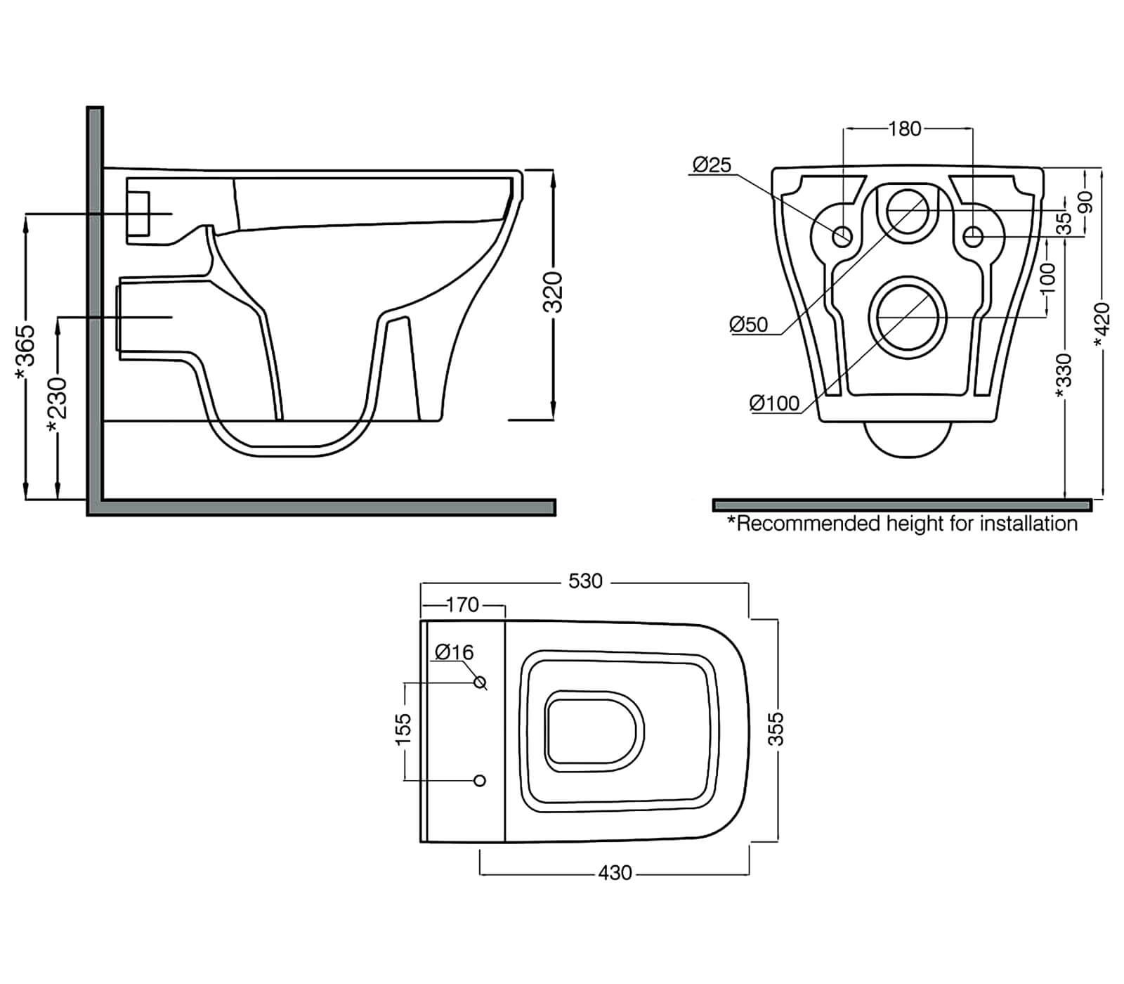 Roper Rhodes Cover Rimless Wall Hung WC - CWHPAN-R.