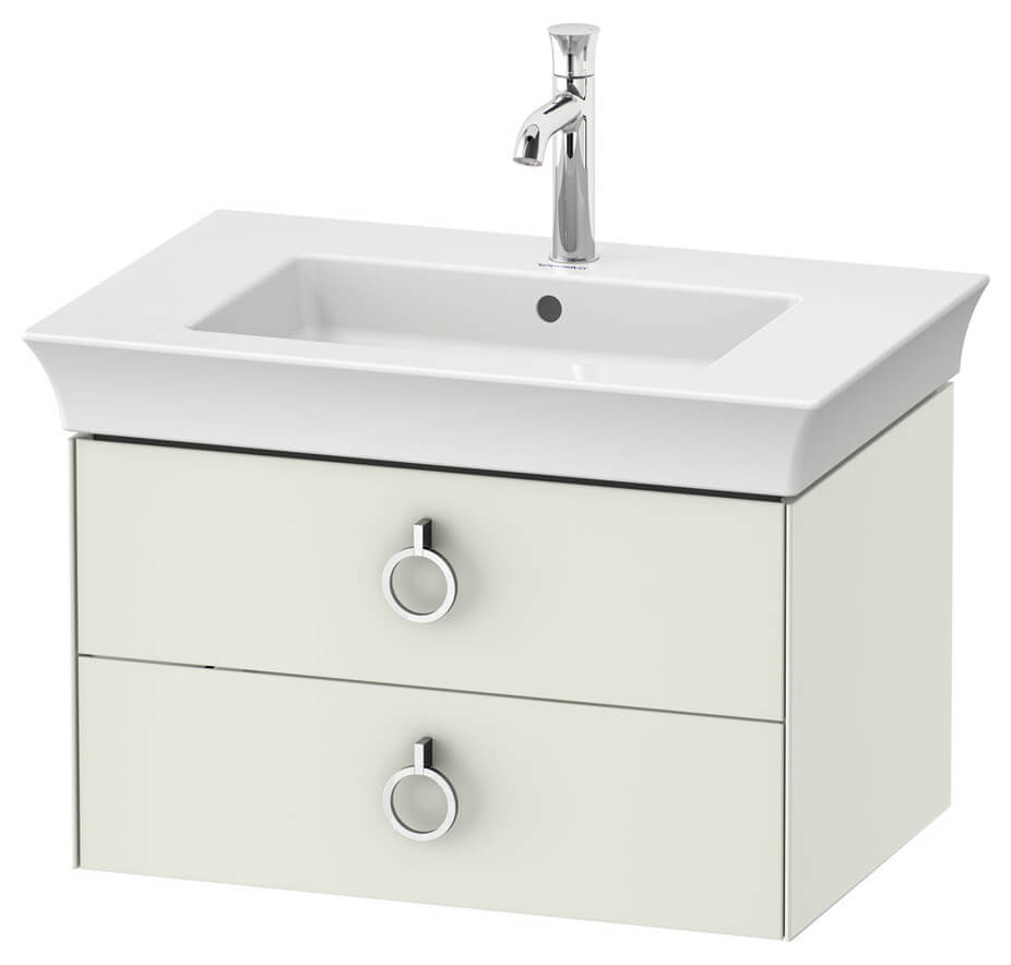 Duravit White Tulip Wall Hung Vanity Unit Ring Handles WT435103636 Duravit White Tulip Wall Hung Vanity Unit Ring Handles WT435103636