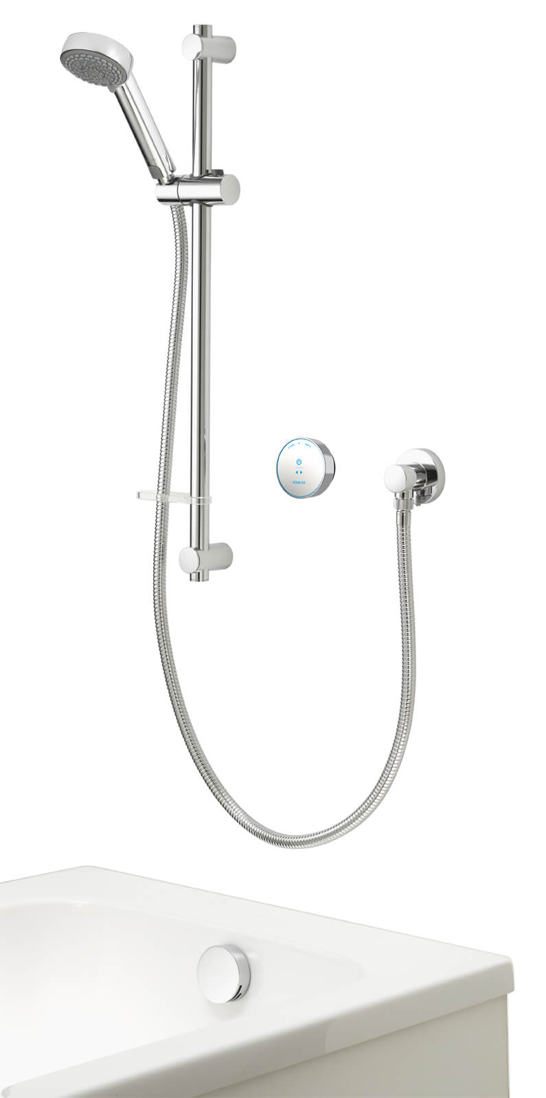 Aqualisa Quartz Chrome Slide Rail Kit With Digital Concealed Valve And