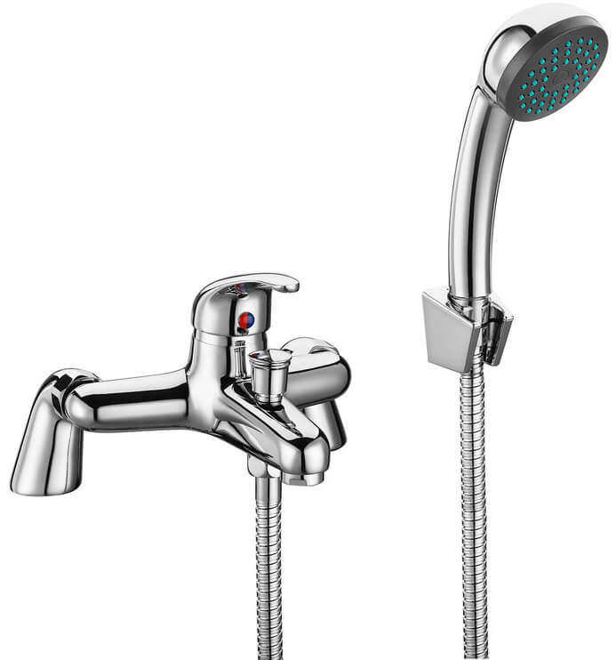 Joseph Miles Evelyn Deck Mounted 2 TH Chrome Bath Mixer Tap