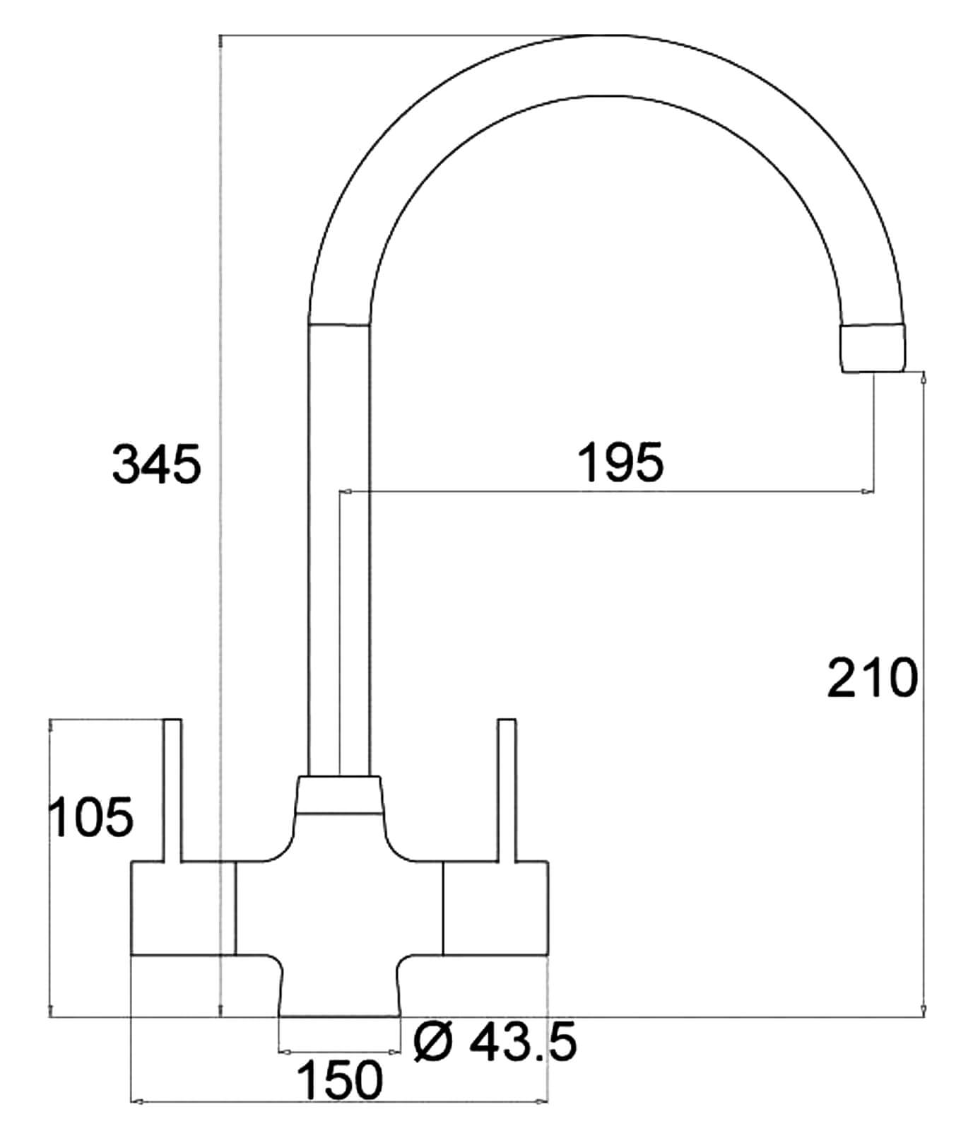 Carron Phoenix Alba Kitchen Sink Mixer Tap - Chrome - 115.0068.379