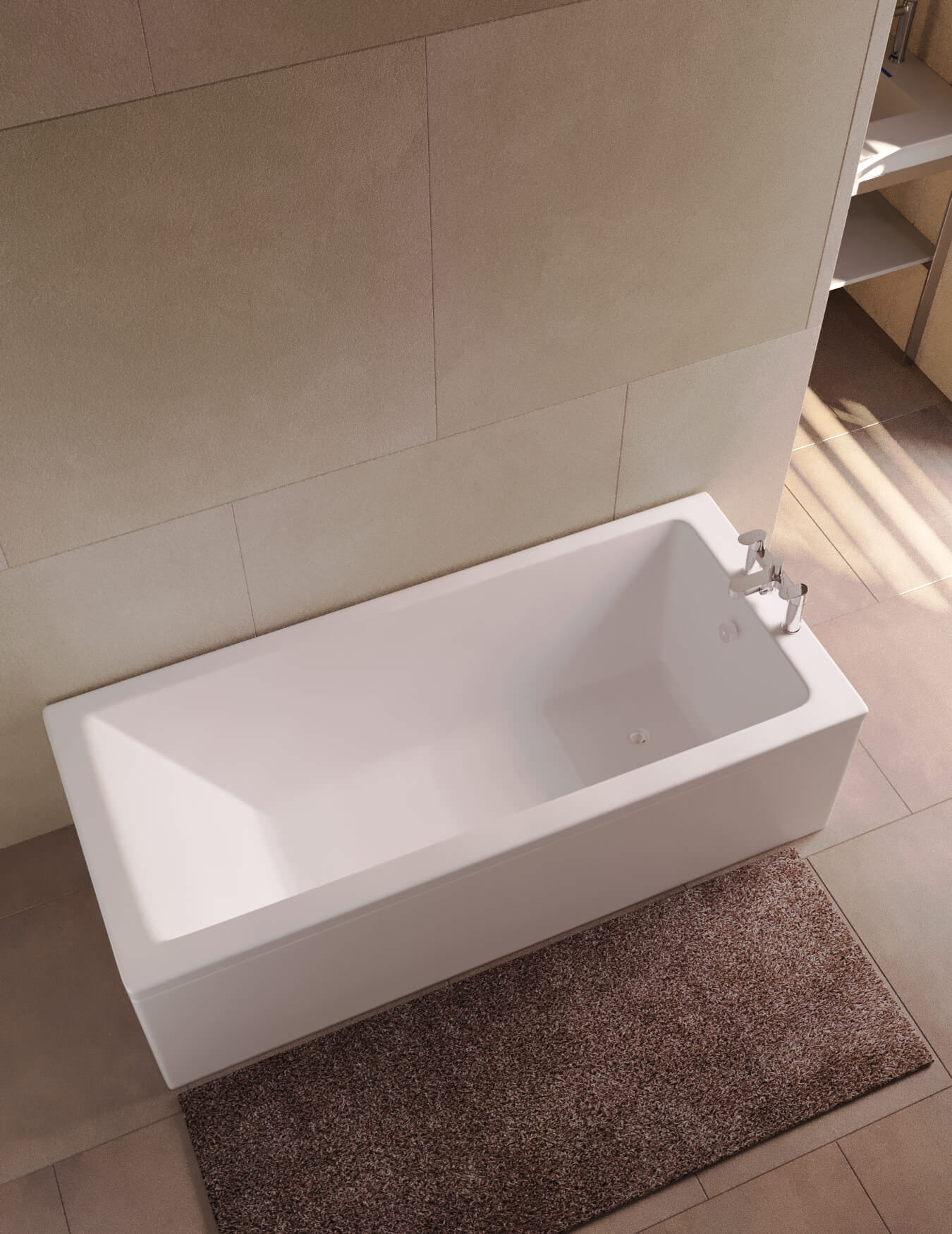 Breeze 1700 x 750mm Designer Single Ended Bath with Front Panel Straight Bathroom Acrylic Bathtub 