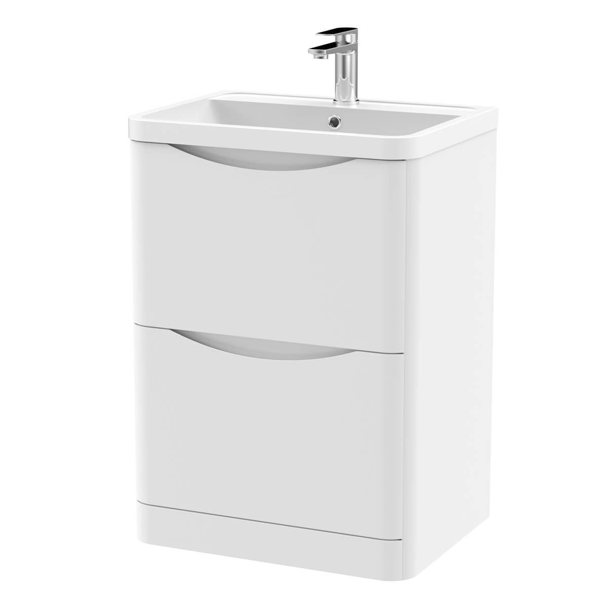 Nuie Lunar 2 Drawer FloorStanding Vanity Unit And Basin LUN101