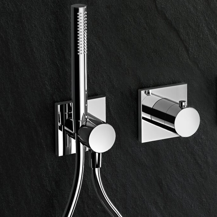 Keuco IXMO Square Thermostatic Shower Mixer Set With Head And Handset
