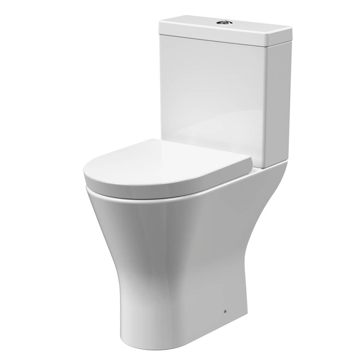 Nuie Freya 380 x 605mm Comfort Height Rimless Closed Coupled Toilet ...