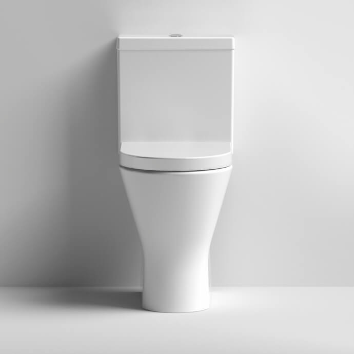 Nuie Freya 380 x 605mm Comfort Height Rimless Closed Coupled Toilet