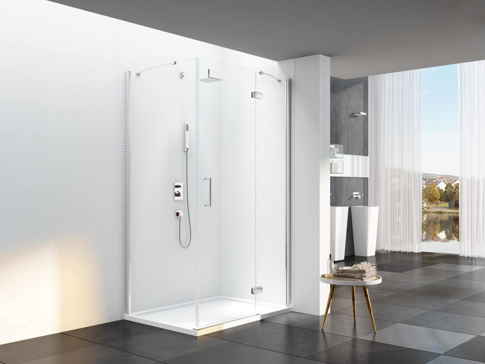 Merlyn 6 Series Frame-less Plus Sizes Inline Hinged Shower Door 2000mm  Height - S6F800CORN