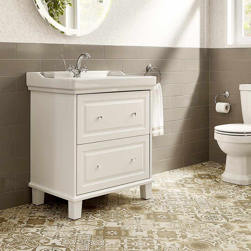 Roca Carmen Unik 800mm Base Vanity Unit With Two Drawers And Basin 857135415 - What Is Another Word For A Bathroom Vanity Unit With Toilet And Shower