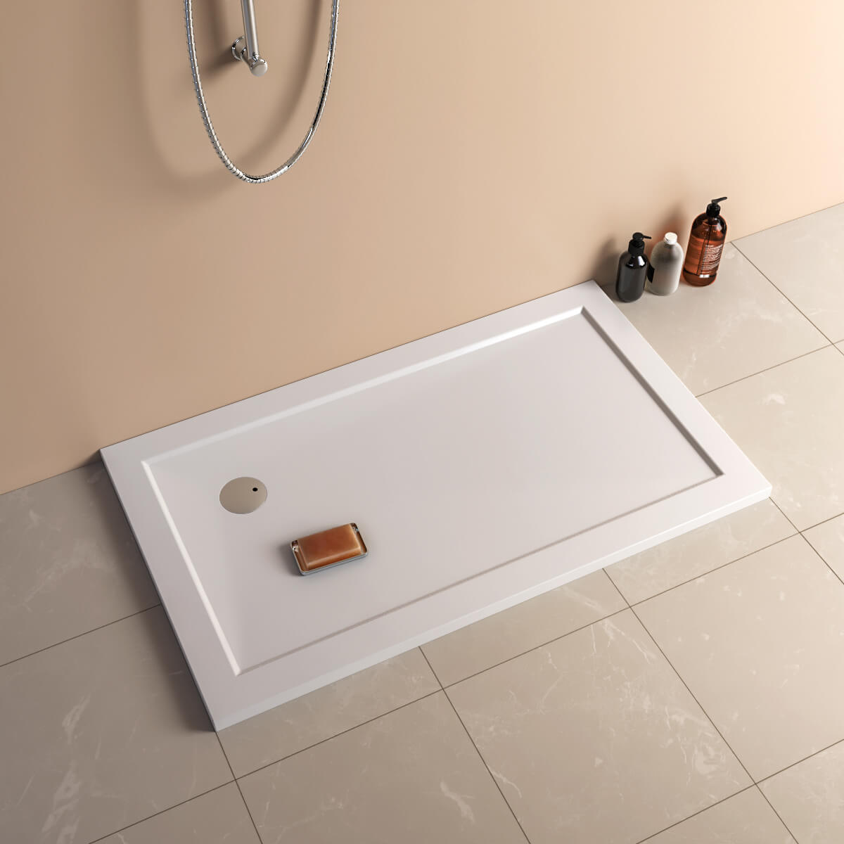 50mm Slimline Shower Tray and Free Waste Shower Enclosure Rectangle Acrylic tray 