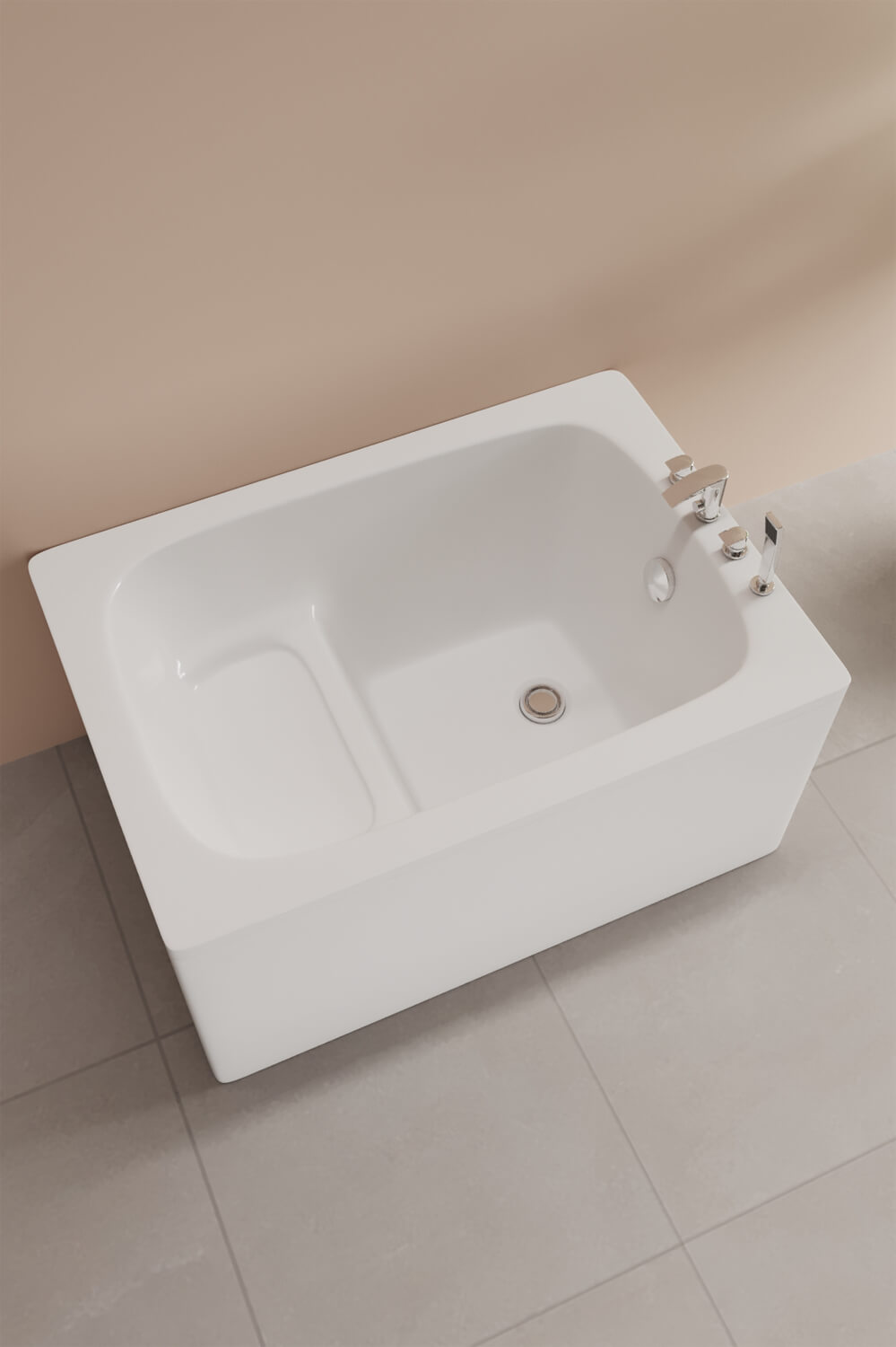 Roca Contesa White 1000 x 700mm Rectangular Steel Hip Bath
