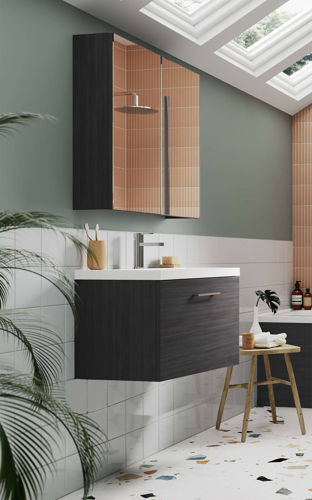 Nuie Arno 359mm High WallHung Single Drawer Vanity Unit And Basin