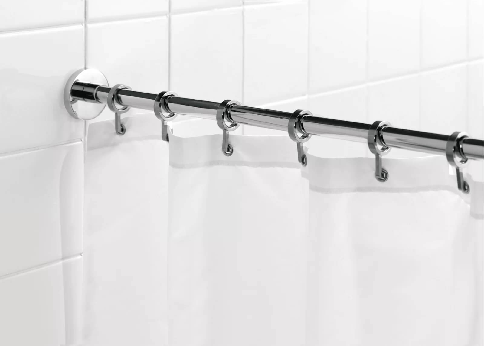 CHROME L SHAPED SHOWER RAIL ROD 80 x 80cm Courier Delivery Curtains At Home 