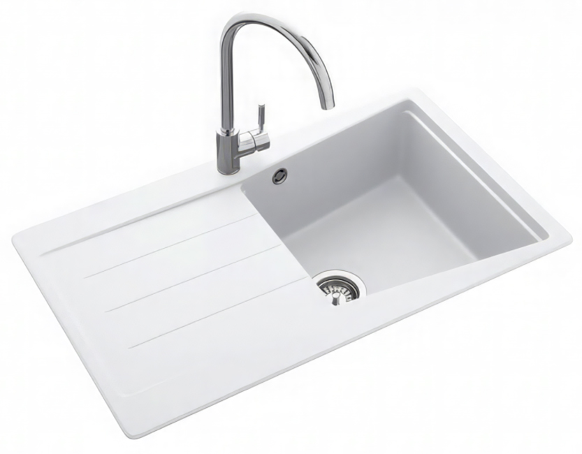 Rangemaster Mica Compact 1 Bowl 860 x 500mm Igneous Granite Inset Sink MIC860AS/