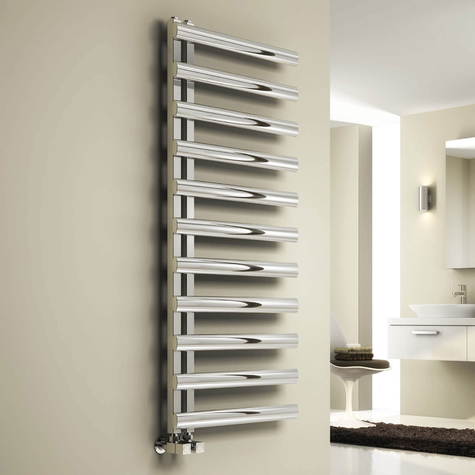 Reina Cavo 500mm Wide Stainless Steel Designer Radiator - RNS-CV505B