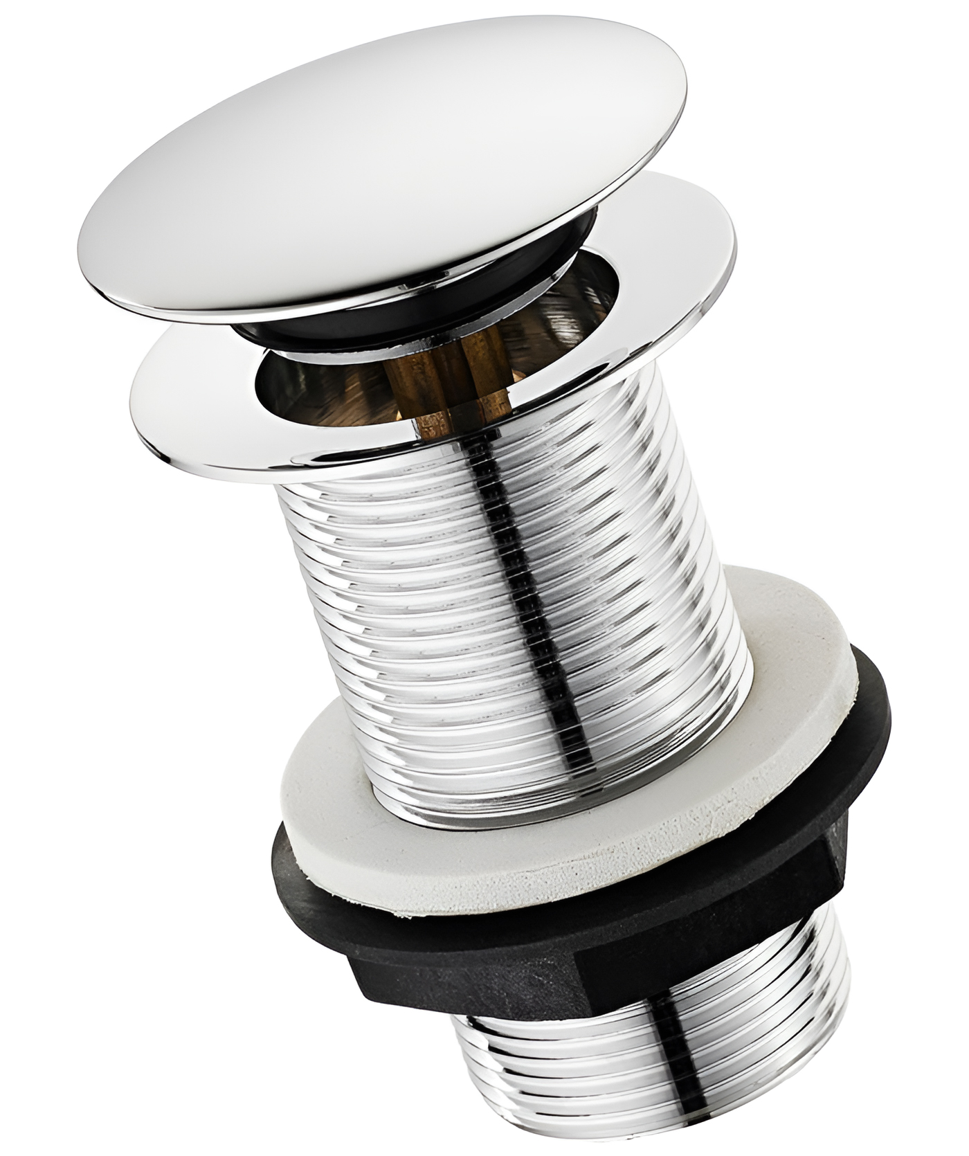 thumbnail image 2 of Chrome Pop-Up Basin Waste Click-Clack Plug - Unslotted Sink Drain For Bathroom 2 of 6