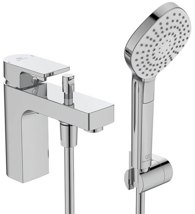 Ideal Standard Edge Single Lever 1 Tap Hole Bath Mixer With Shower Set