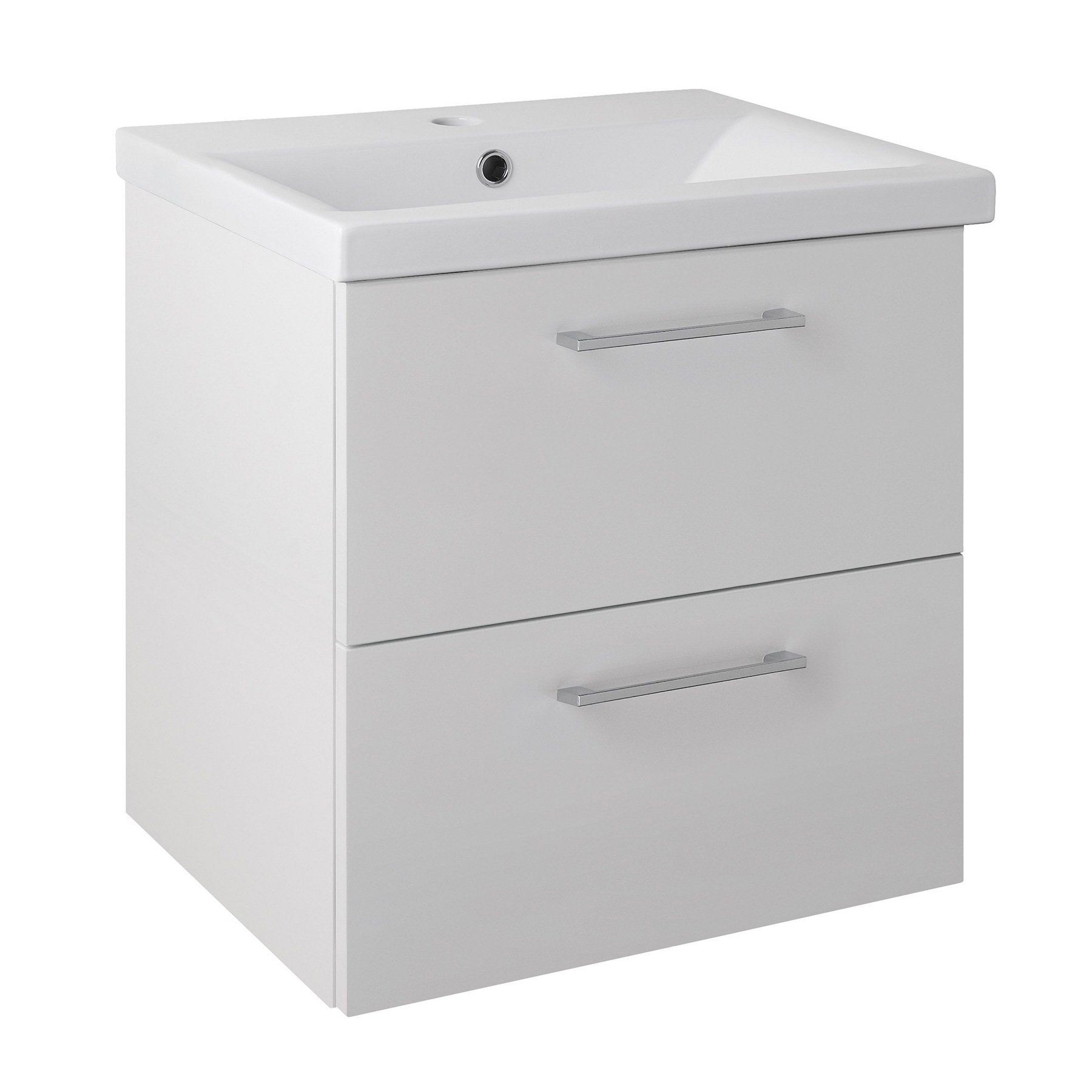 QS Basics Tempo Wall-Mounted Double Drawer Unit With Basin