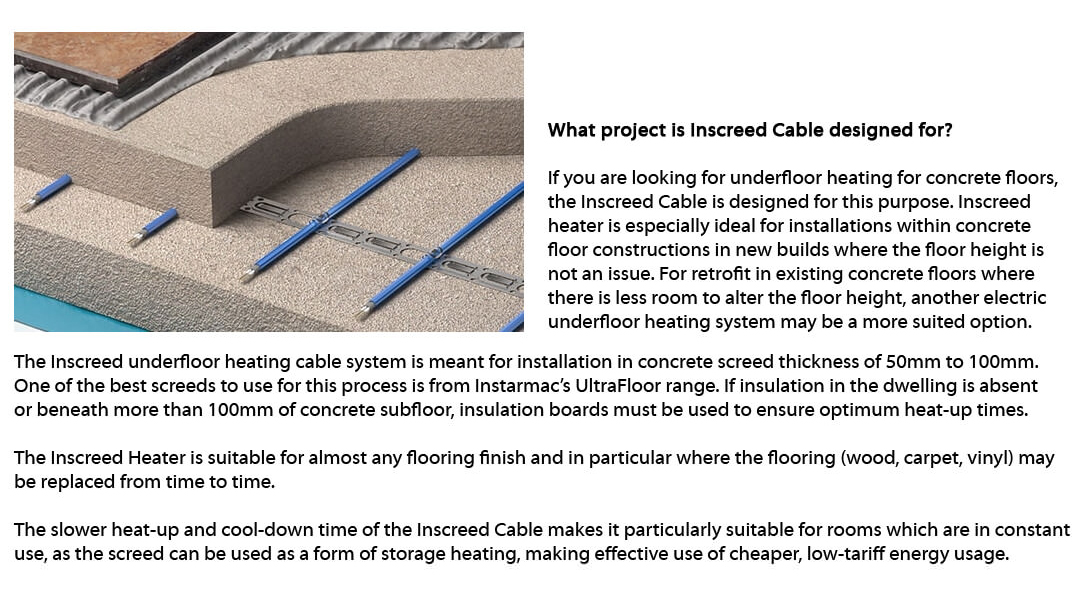 Warmup Inscreed Cable Electric Underfloor Heating System | WIS180