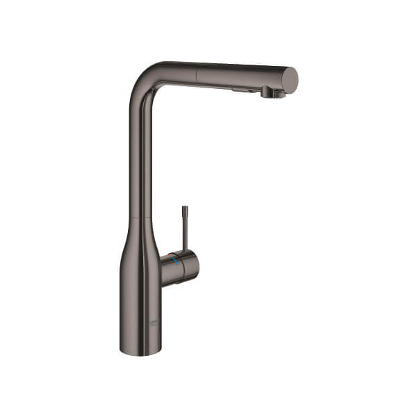 Grohe Essence L Spout Chrome Kitchen Sink Mixer Tap With Pull Out Spray