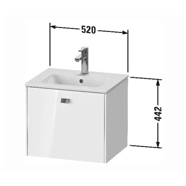 Duravit Brioso 520mm x 442mm 1 Drawer Wall Mounted Vanity Unit For Me ...