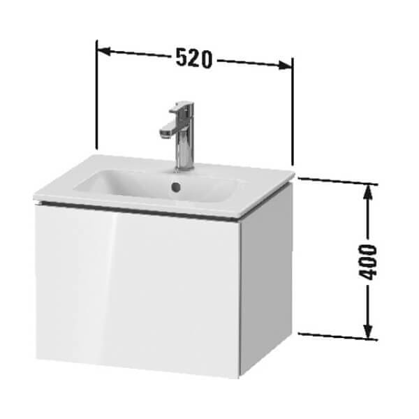 Duravit L-Cube 520mm Wall Mounted 1 Drawer Vanity Unit For Me-By-Starck ...
